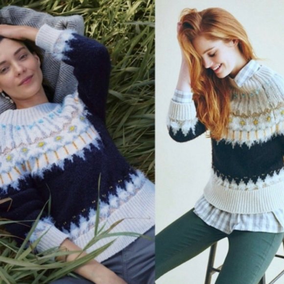 Anthropologie Sleeping On Snow Fair Isle Tunic Multicolored Sweater in XS - Picture 2 of 8